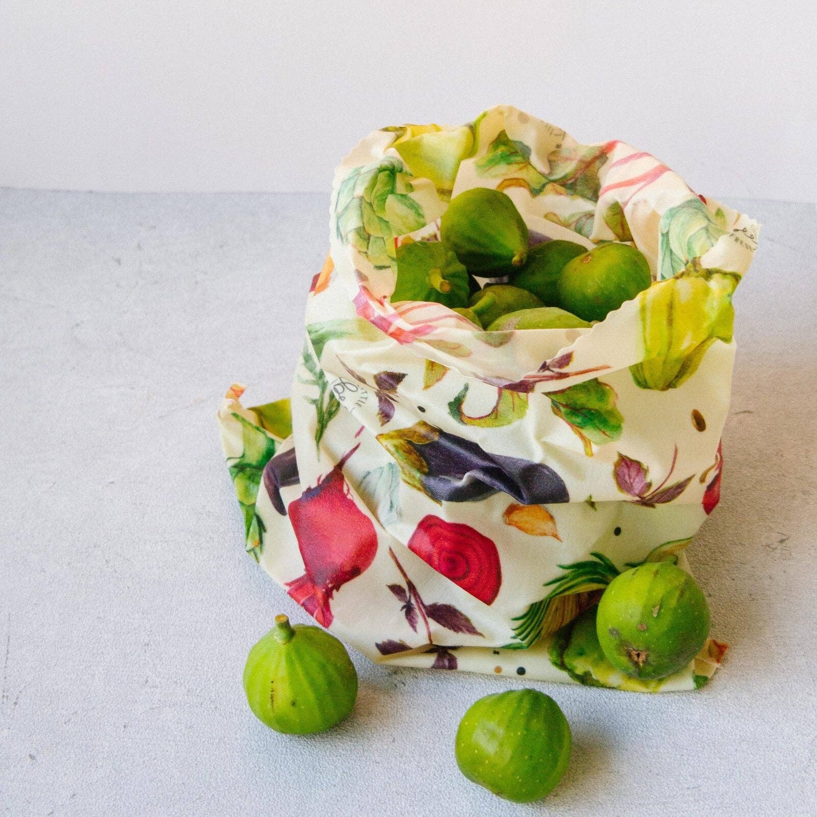 Bolsa grande con cera de abejas ecológica - verduras