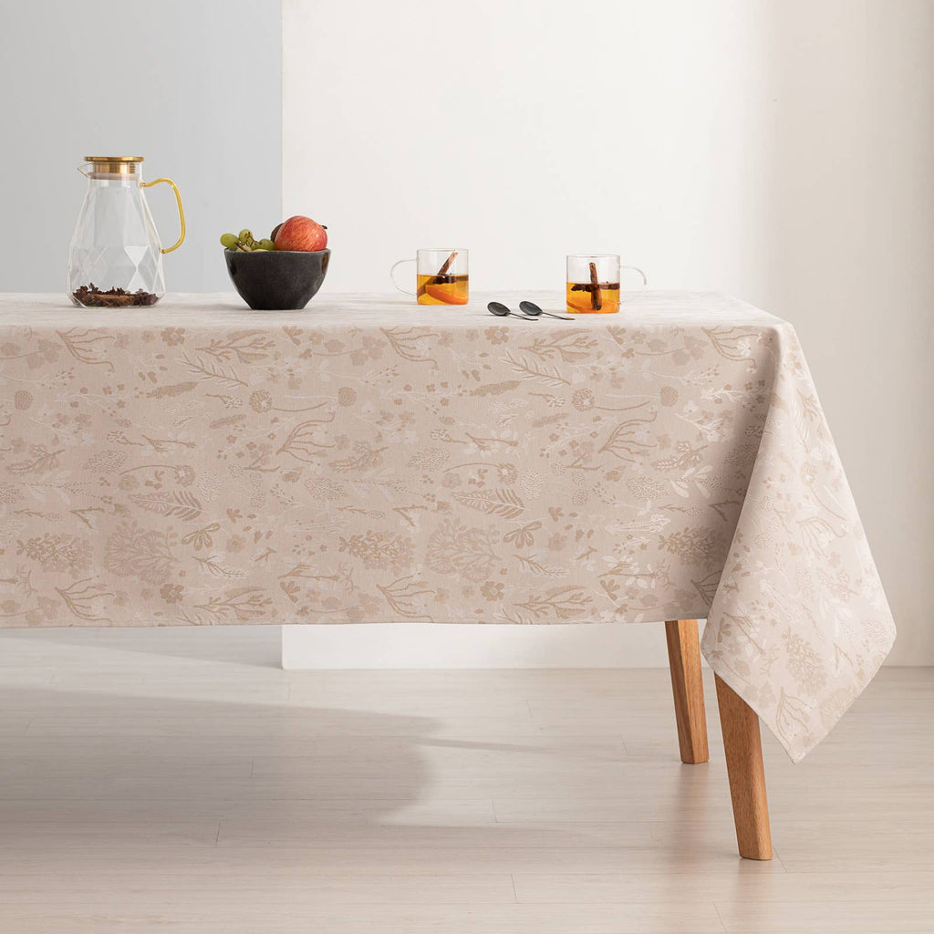 Mantel impermeable jacquard floral ALERCE 🌿✨