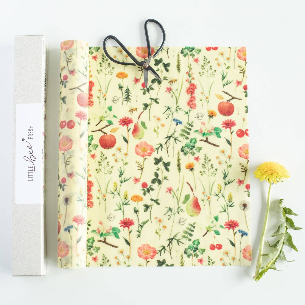 Rollo de envoltorio de cera de abeja ecológico - pradera de frutales