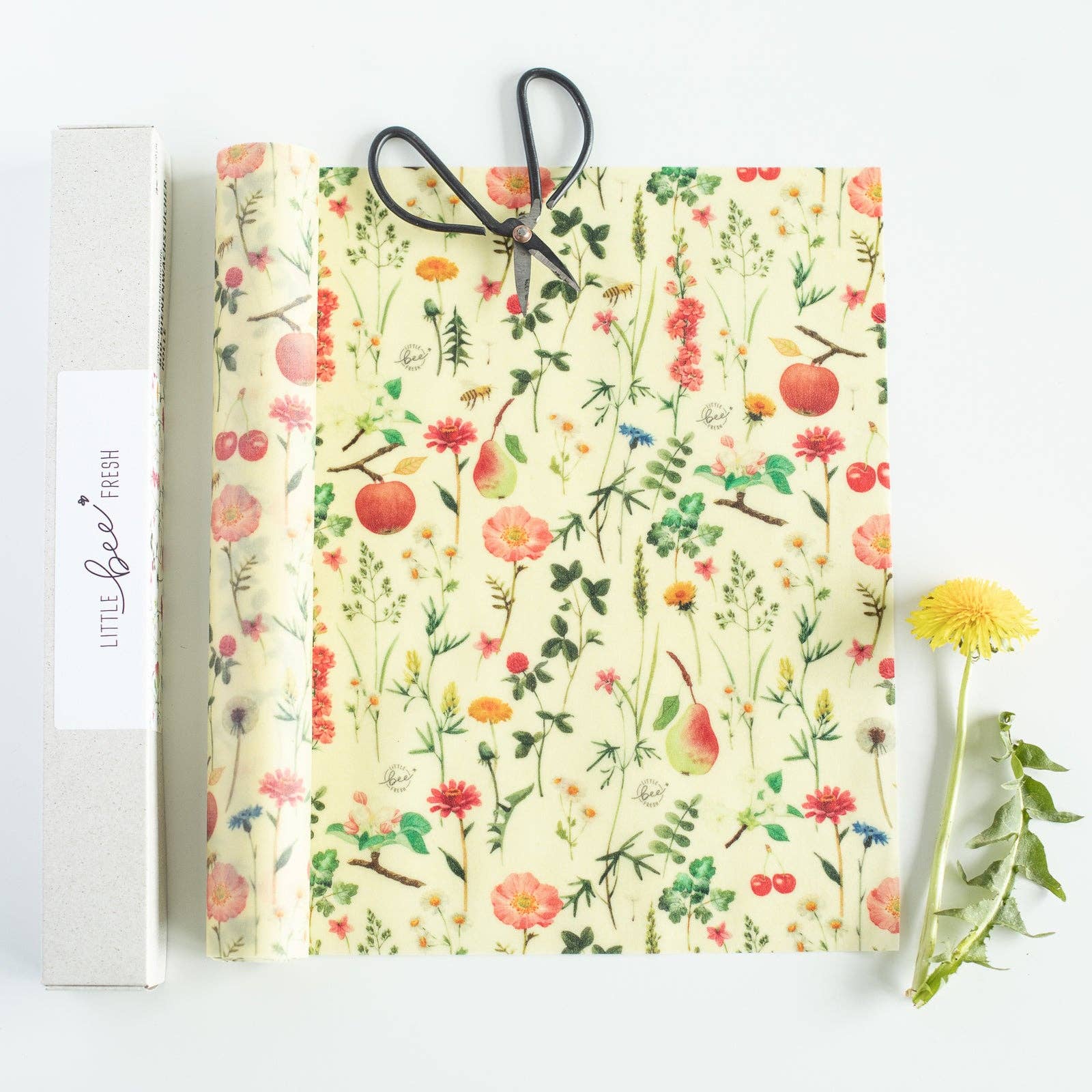 Rollo de envoltorio de cera de abeja ecológico - pradera de frutales