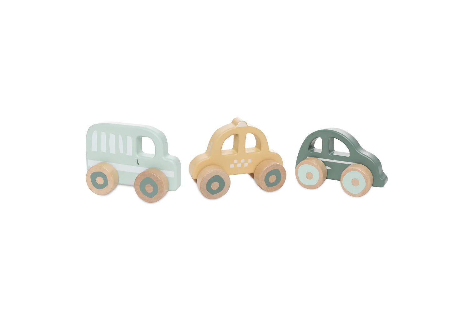 Coches de Madera – Sobre la Marcha – Pack de 3 🚗🚕🚐