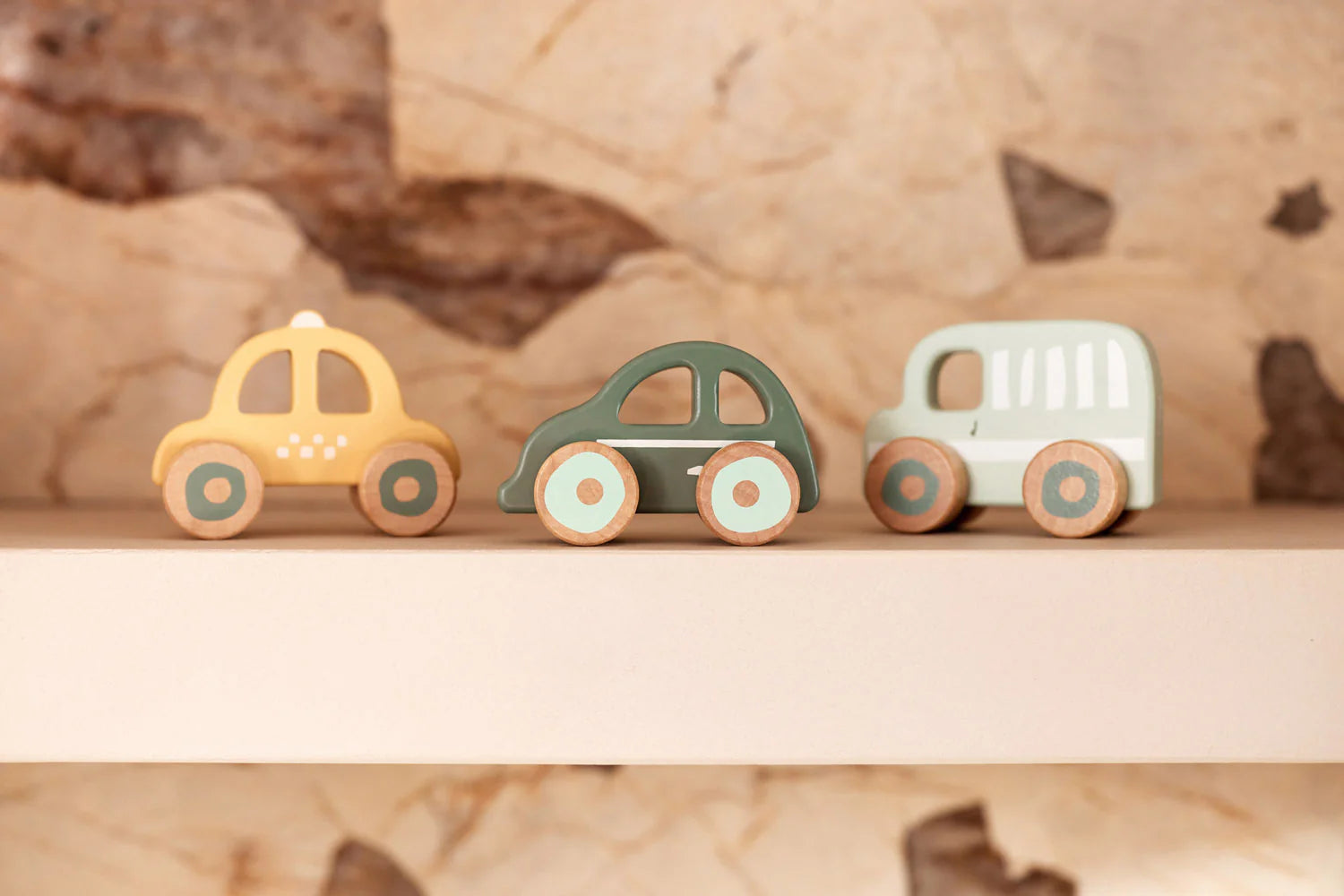 Coches de Madera – Sobre la Marcha – Pack de 3 🚗🚕🚐