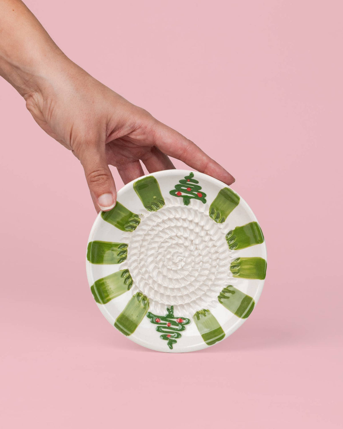 Plato Rallador de Cerámica Artesanal Christmas Evergreen 🎄🌿