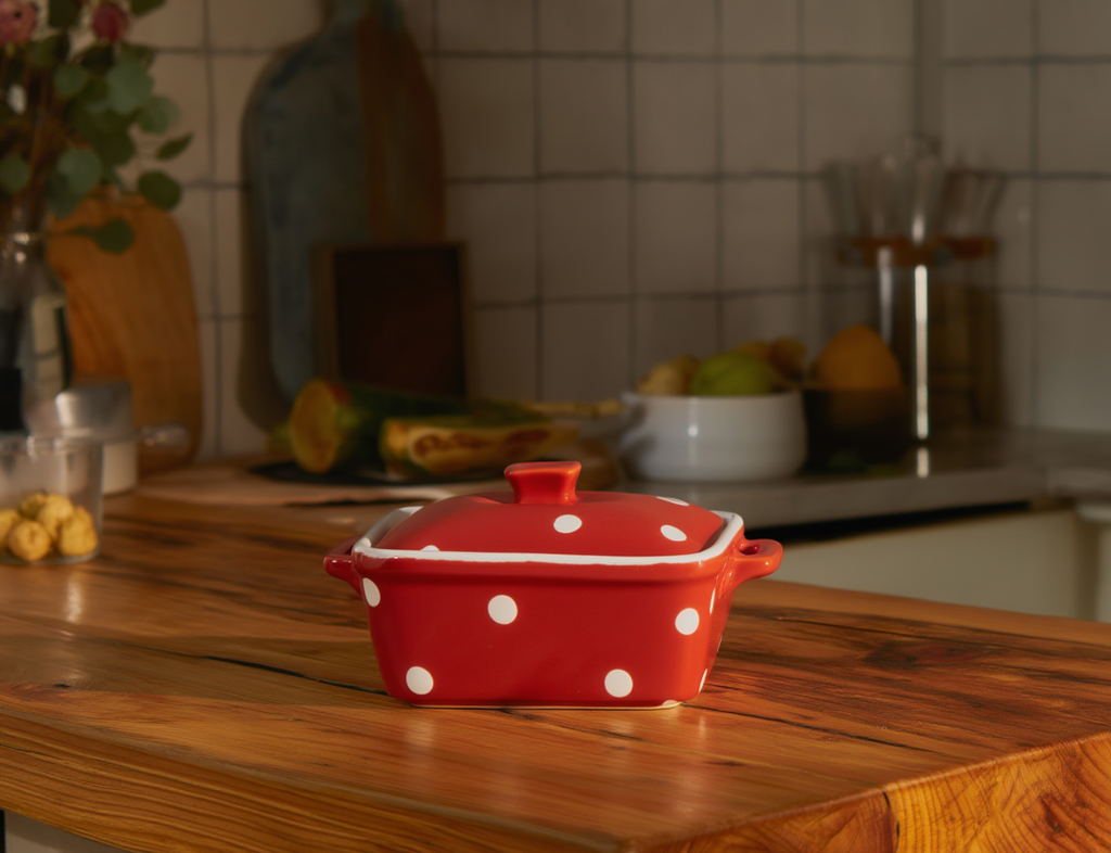 Mantequera Roja Lunares  ❤️🧈