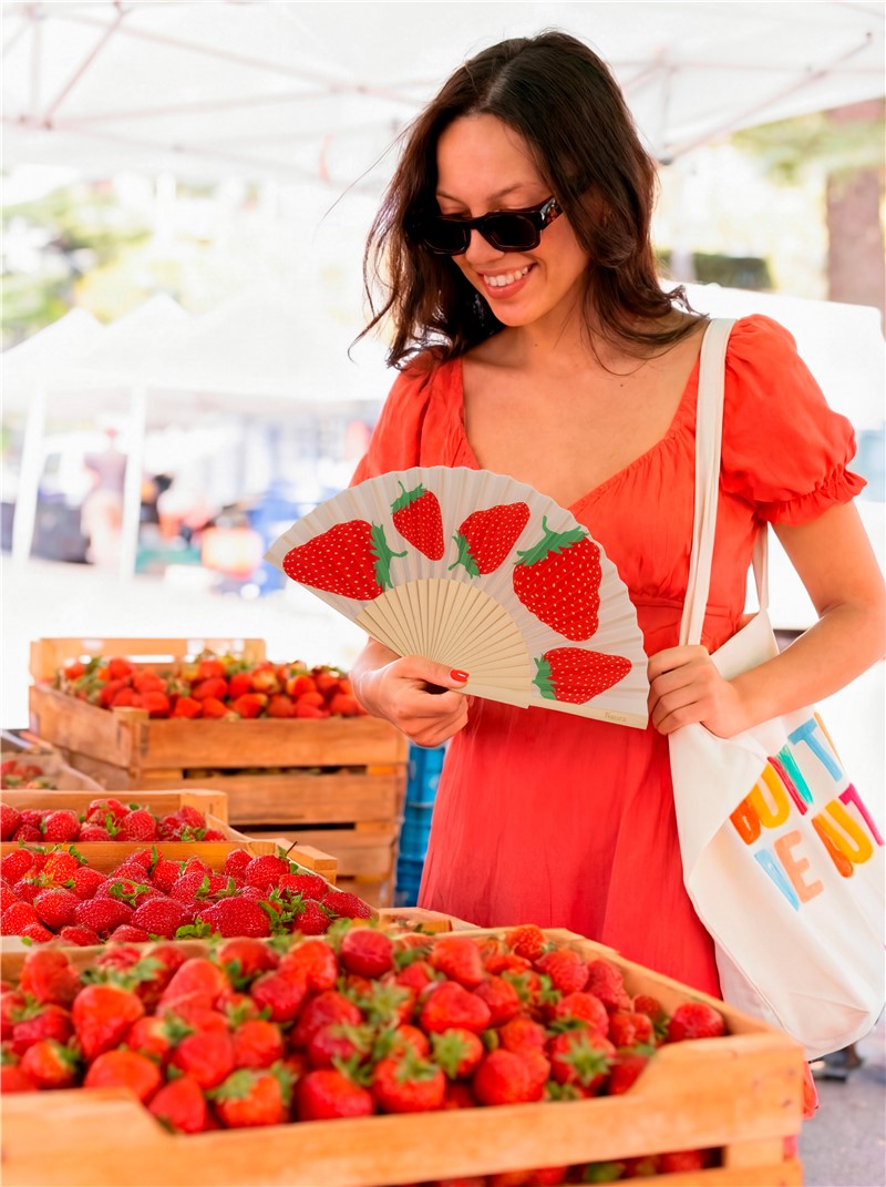 Éventail « Fraises » 🍓🌿