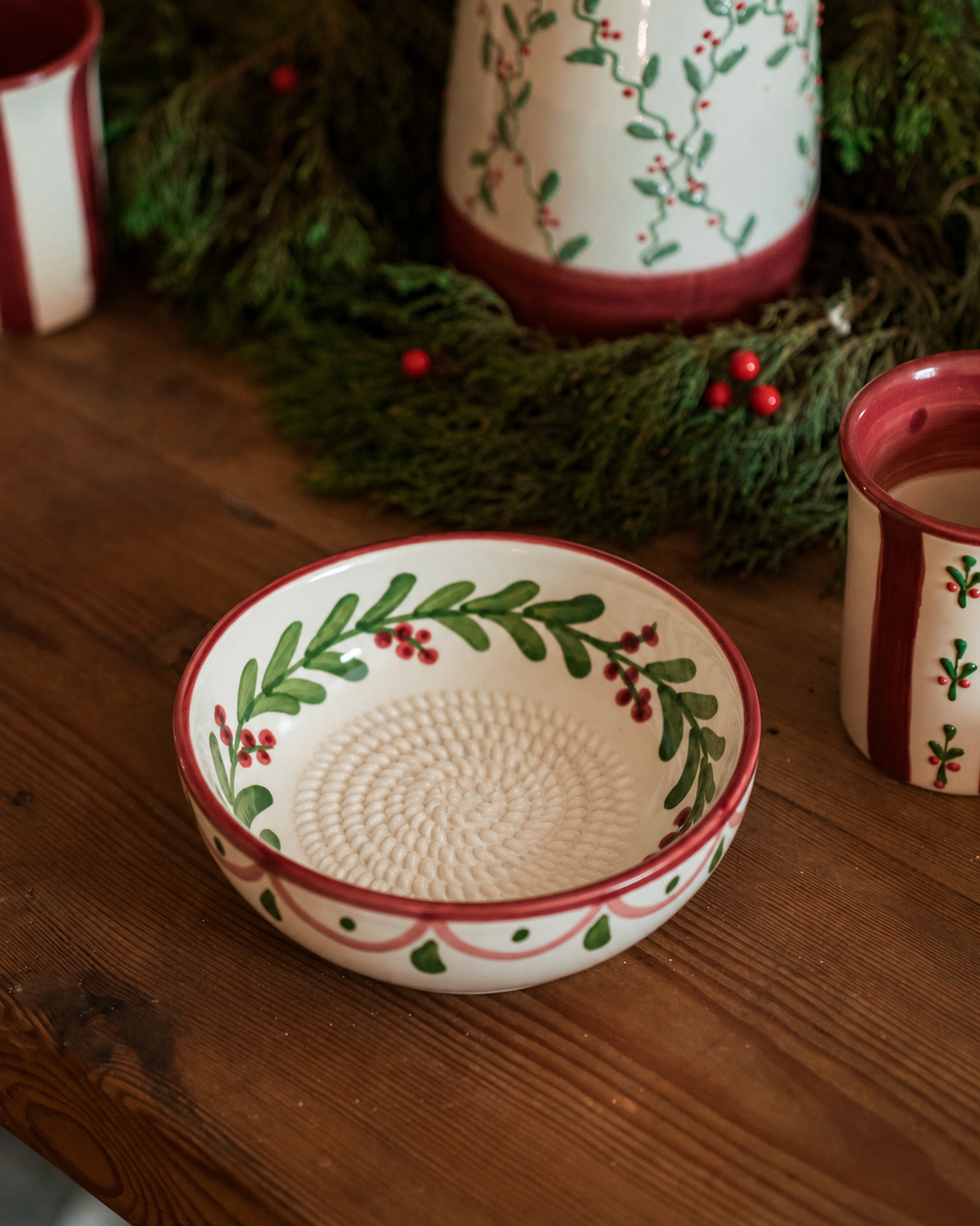 Plato Rallador de Cerámica Artesanal Christmas Santa – 15 cm 🎅🎄