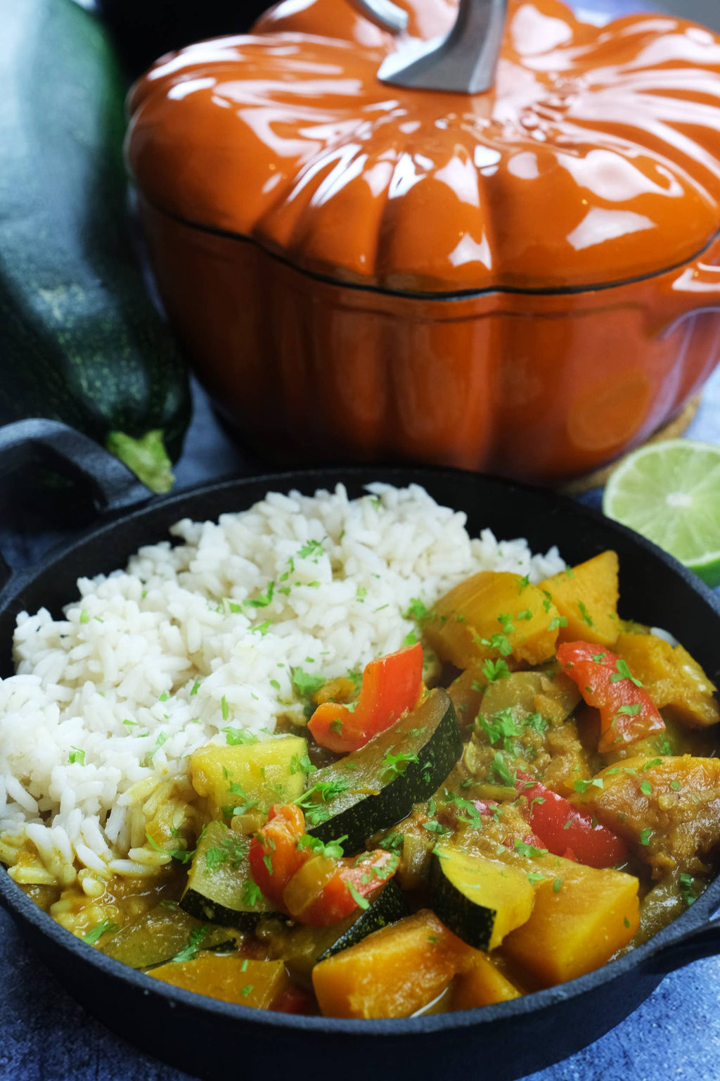 Olla Cocotte Calabaza – Hierro Fundido Esmaltado Naranja 🎃🍂