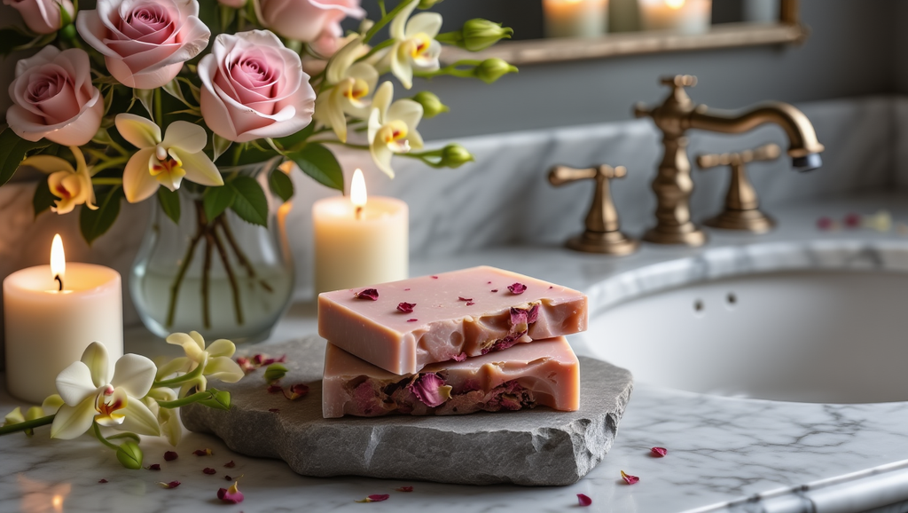 Jabón Artesanal Rosa & Vainilla 🌹✨