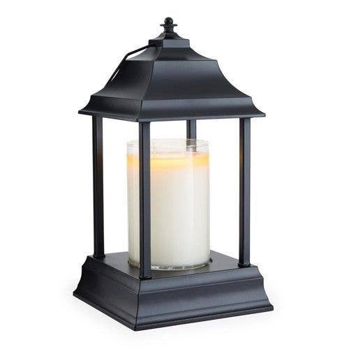 Farol metálico Carriage para velas perfumadas, color negro