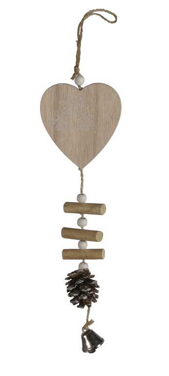 Colgante Corazón & Piña – Decoración Natural 🎄✨