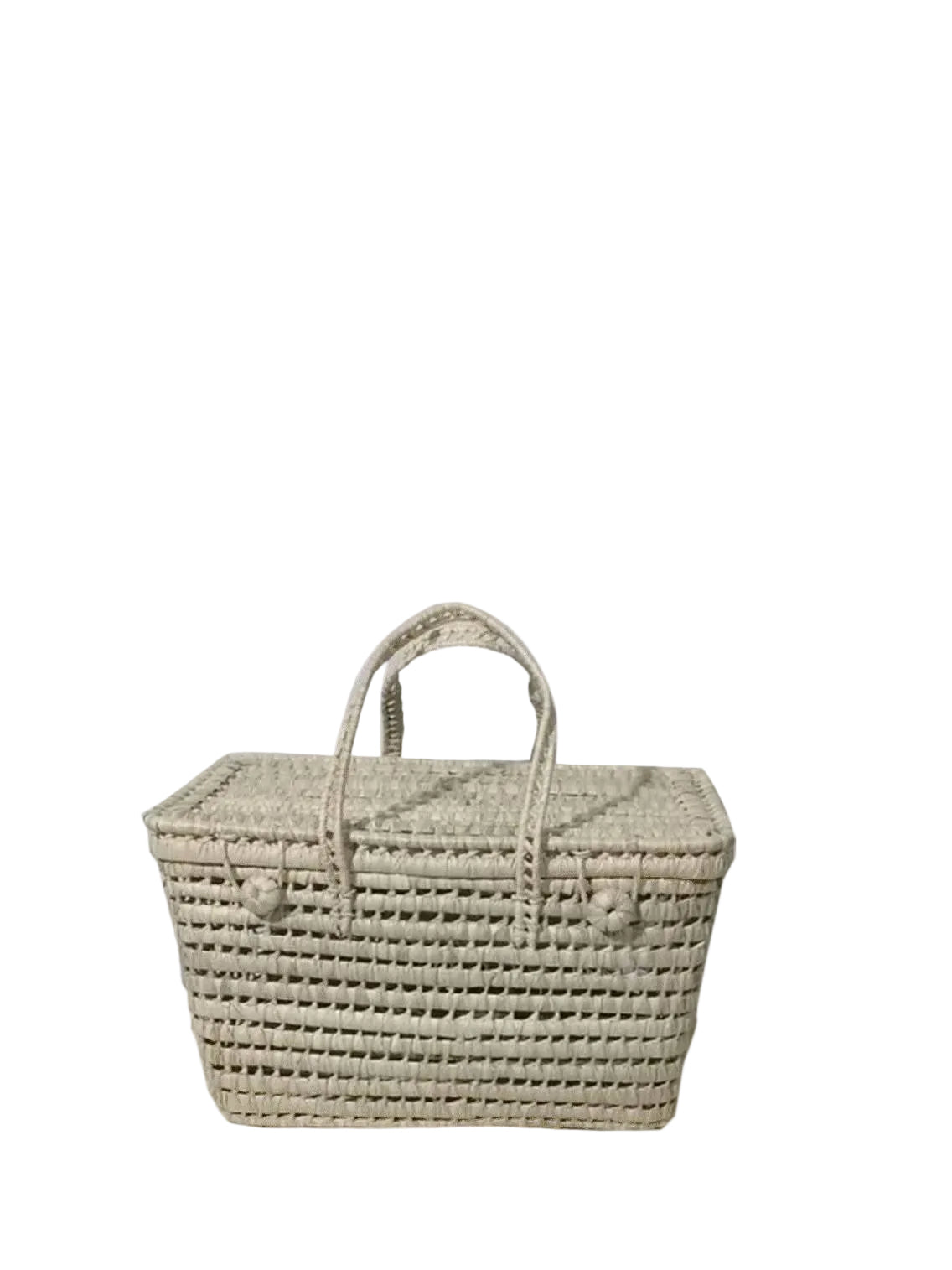 Cesta de Palma Artesanal con Tapa y Asas La Vendimiadora 🌾🧺