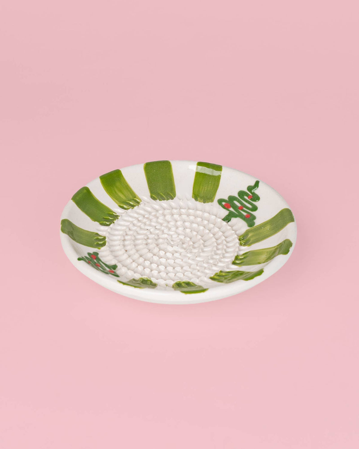 Plato Rallador de Cerámica Artesanal Christmas Evergreen 🎄🌿