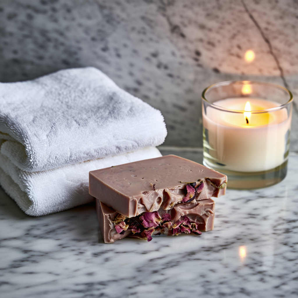 Jabón Artesanal Rosa & Vainilla 🌹✨