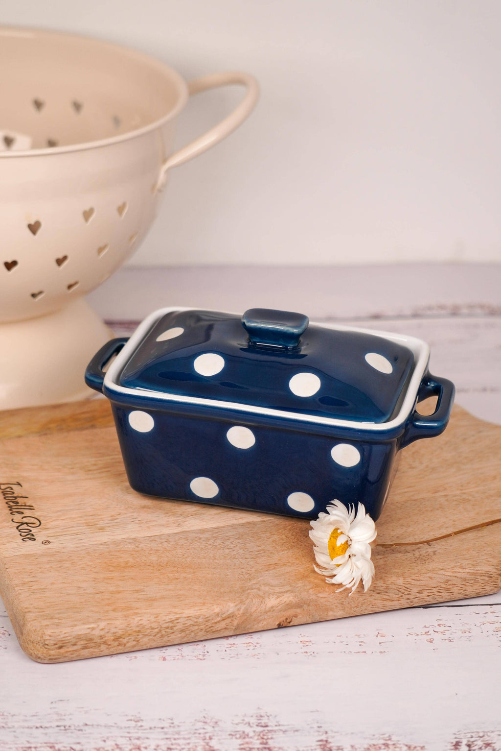 Mantequera Azul Oscuro Lunares  ✨🧈