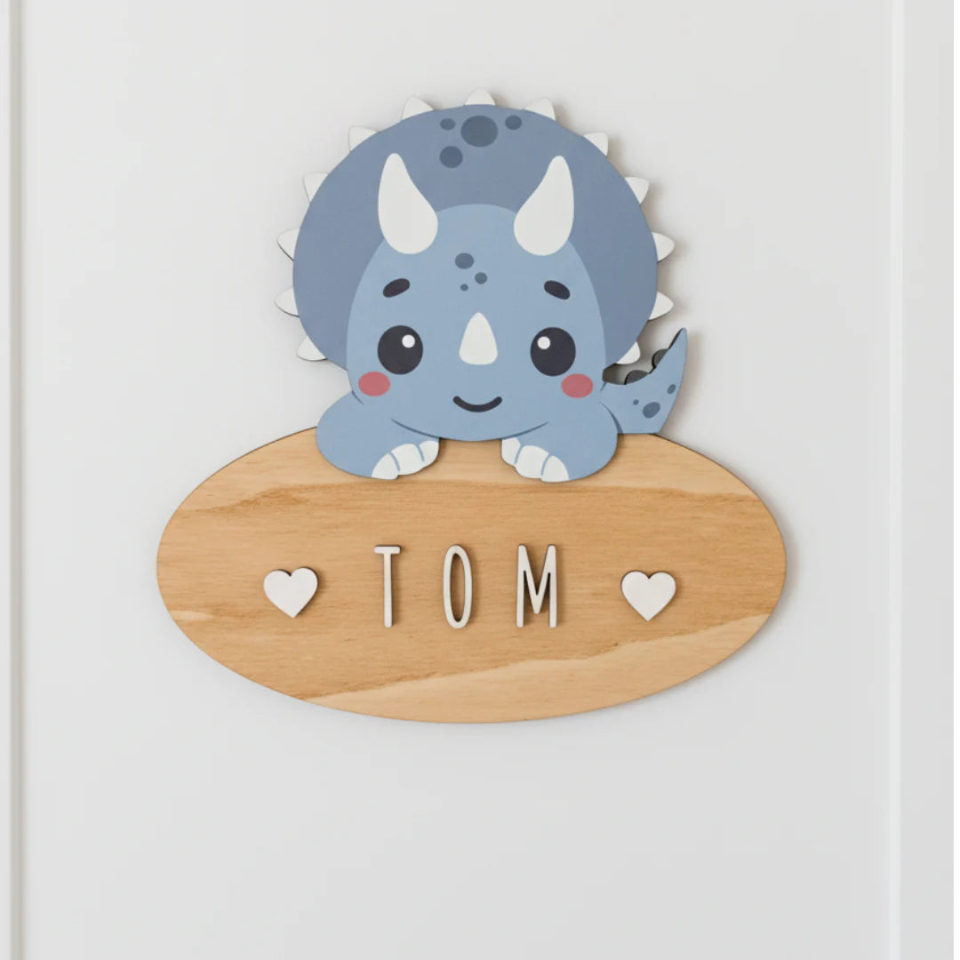 Placa Triceratops Personalizada