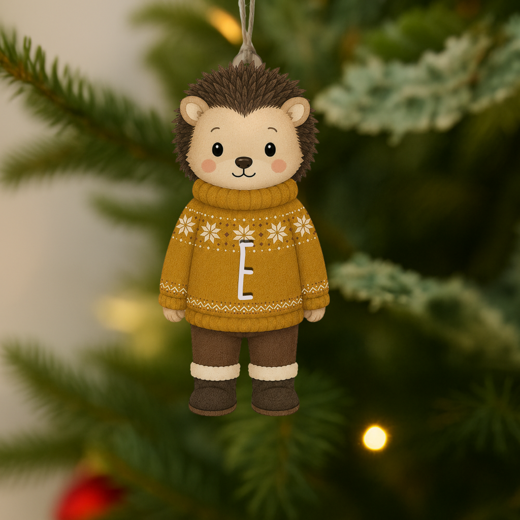 Adorno de Madera con Kit de Iniciales – Animal Invernal 🎄✨