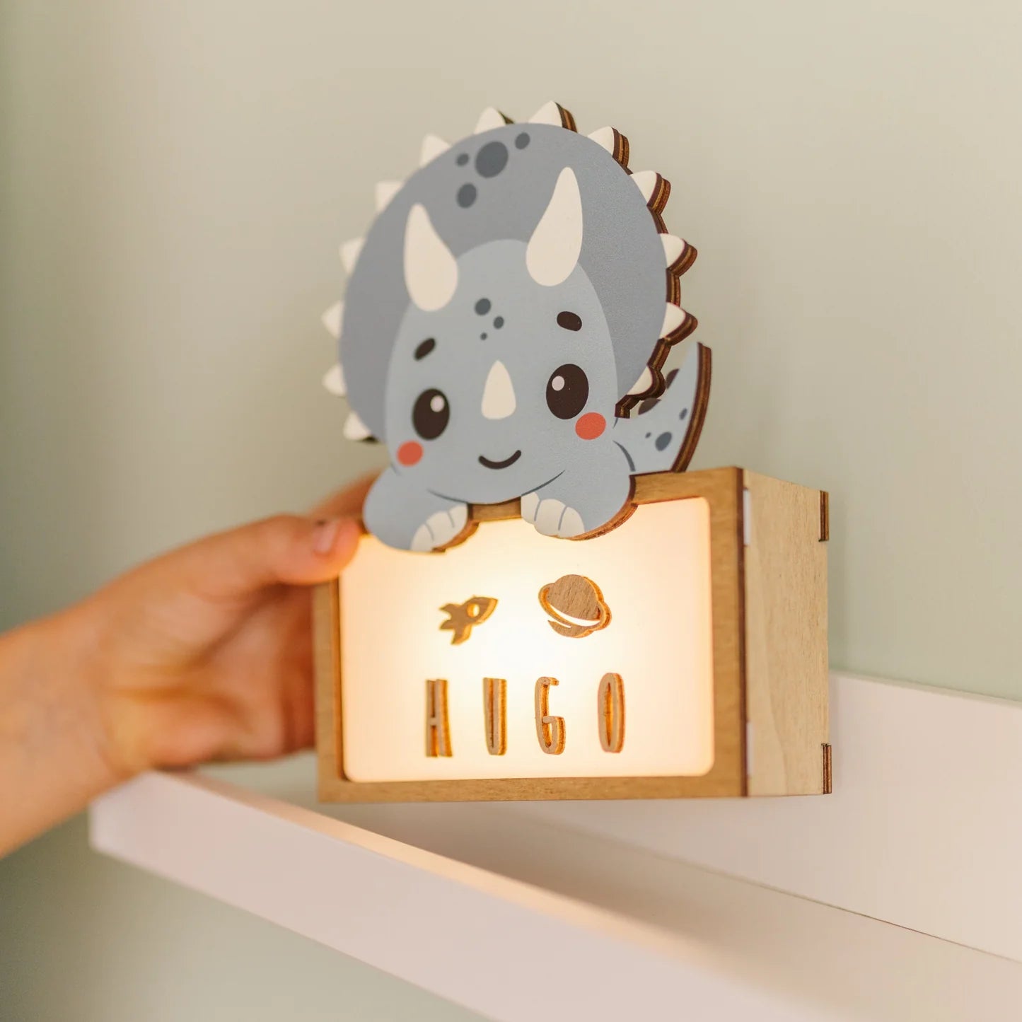 Lámpara Sobremesa Dinosaurio triceratops