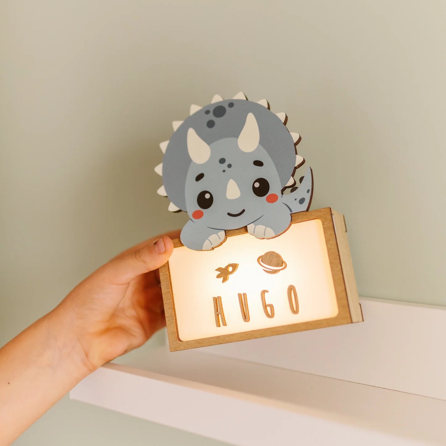 Lámpara Sobremesa Dinosaurio triceratops