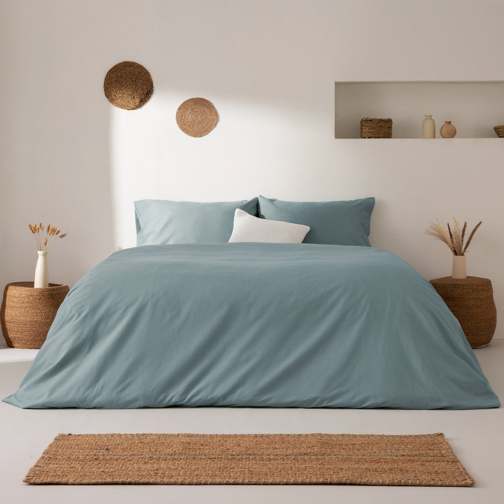 Funda nórdica lisa 100% algodón + funda de almohada 🛏️🌿