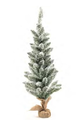 Árbol nevado con base de yute