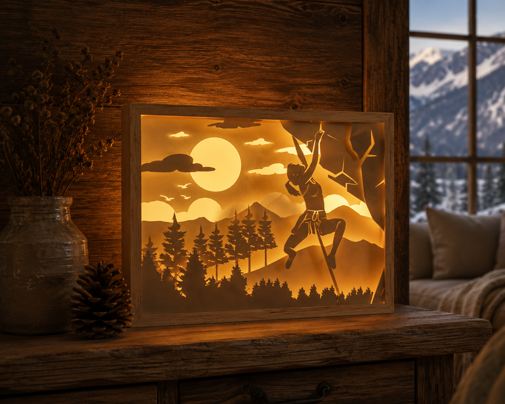 Lámpara Decorativa Big Madera – Escalador 🧗‍♀️🌲