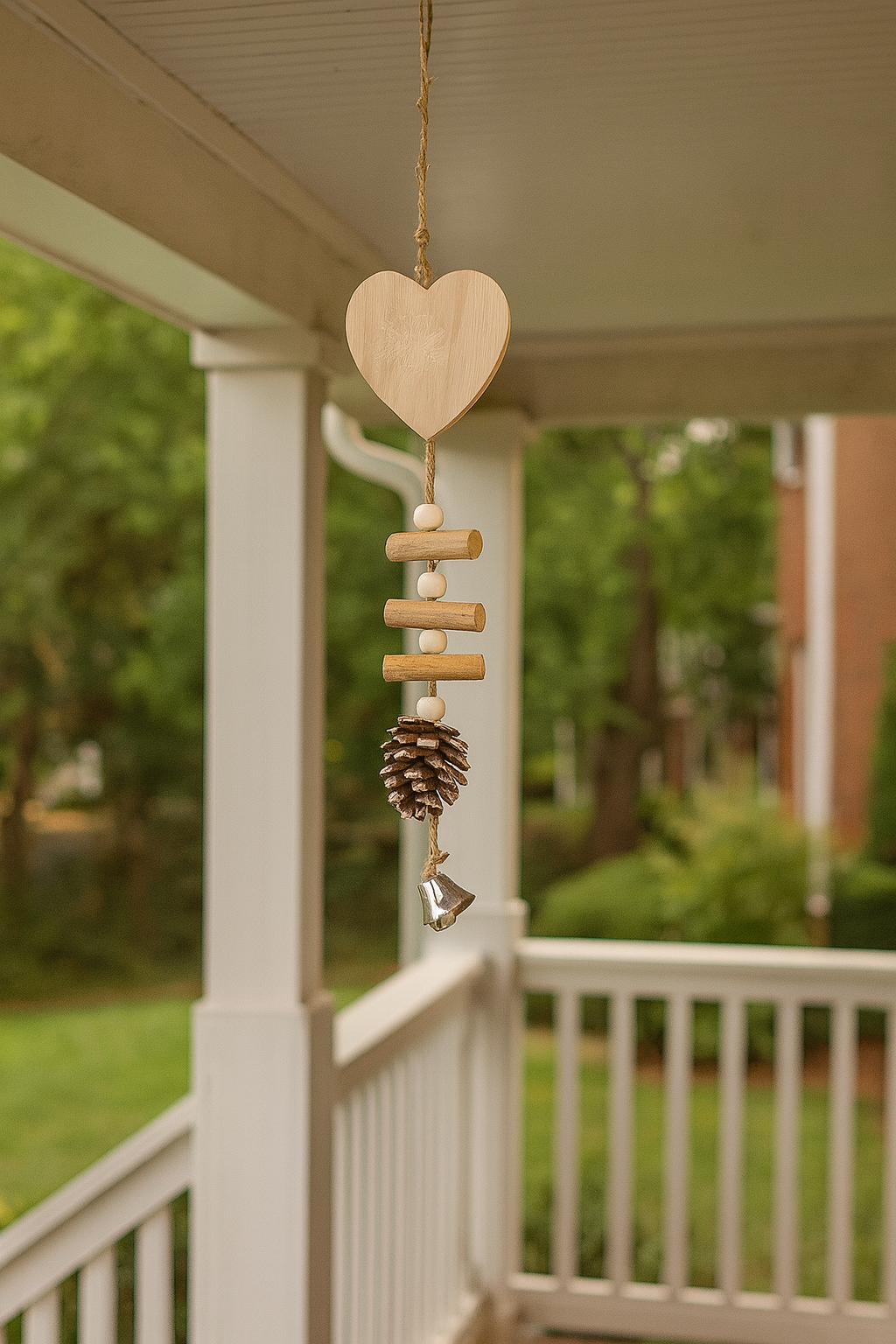 Colgante Corazón & Piña – Decoración Natural 🎄✨