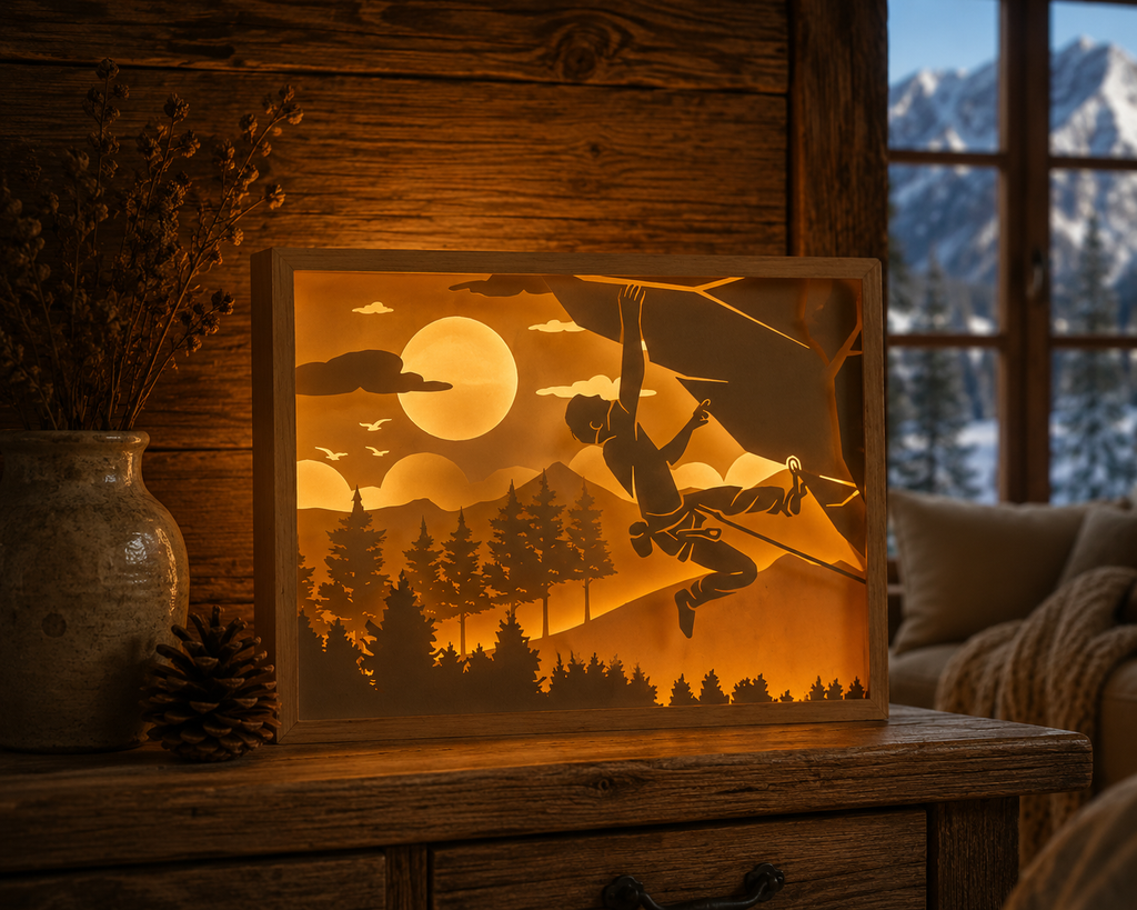 Lámpara Decorativa Big Madera – Escalador 🧗‍♀️🌲