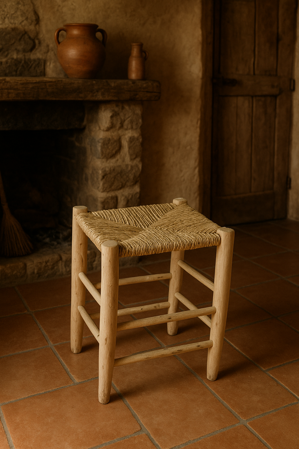Taburete de palma medio
