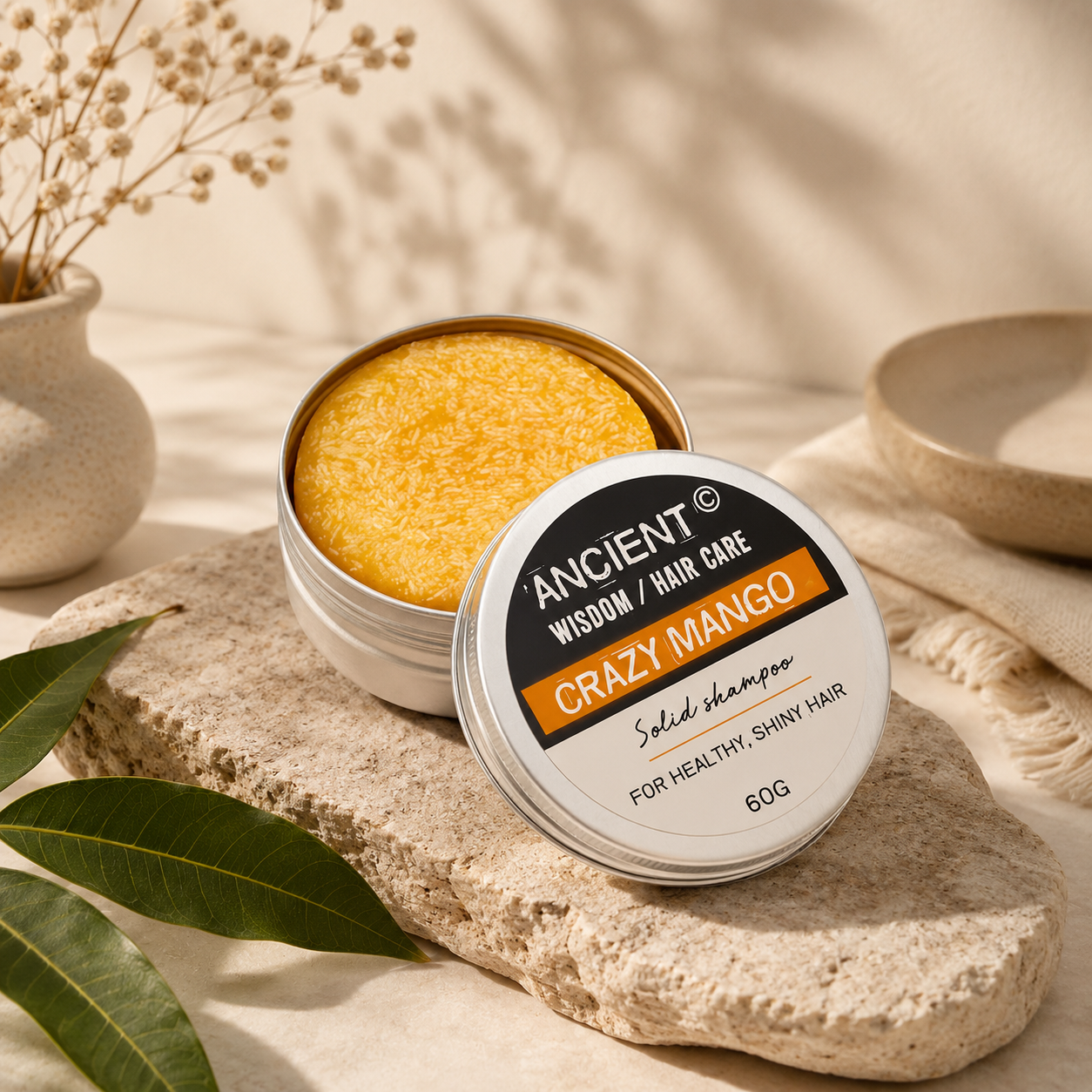 Shampoing Solide Artisanal en Boîte – Cheveux Secs