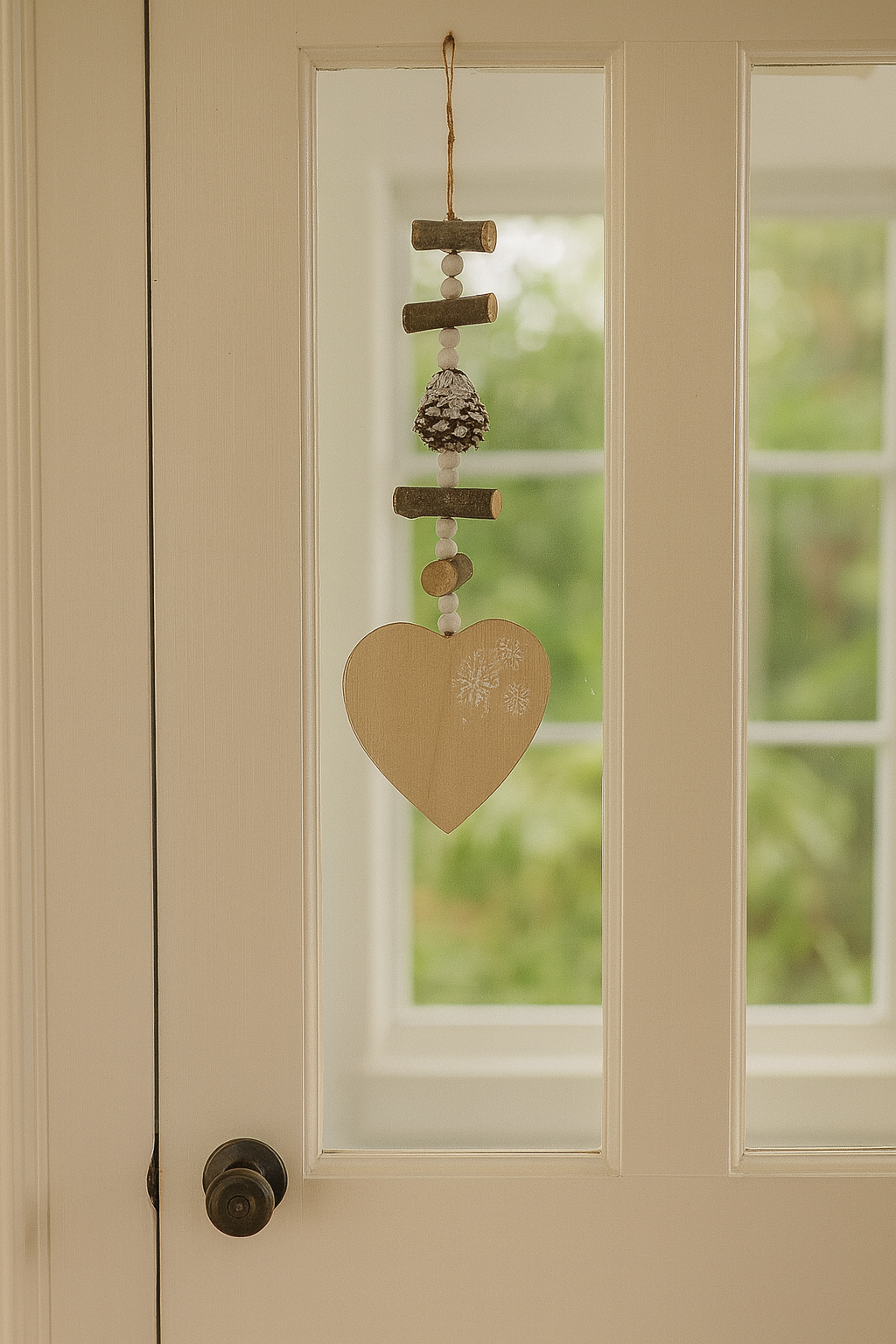 Colgante Corazón & Piña – Decoración Natural 🎄✨