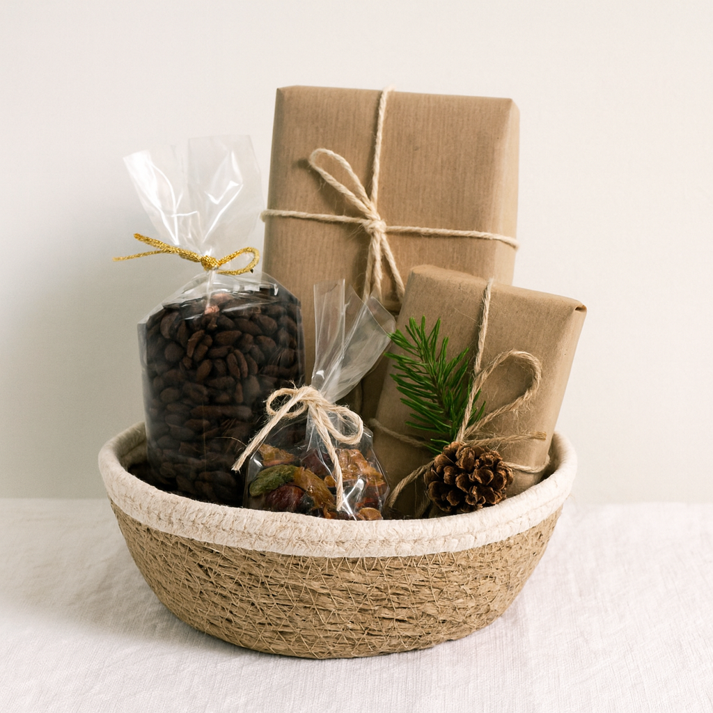 Cesta Anea & Cordón Blanco – Artesanía Natural 🧺✨