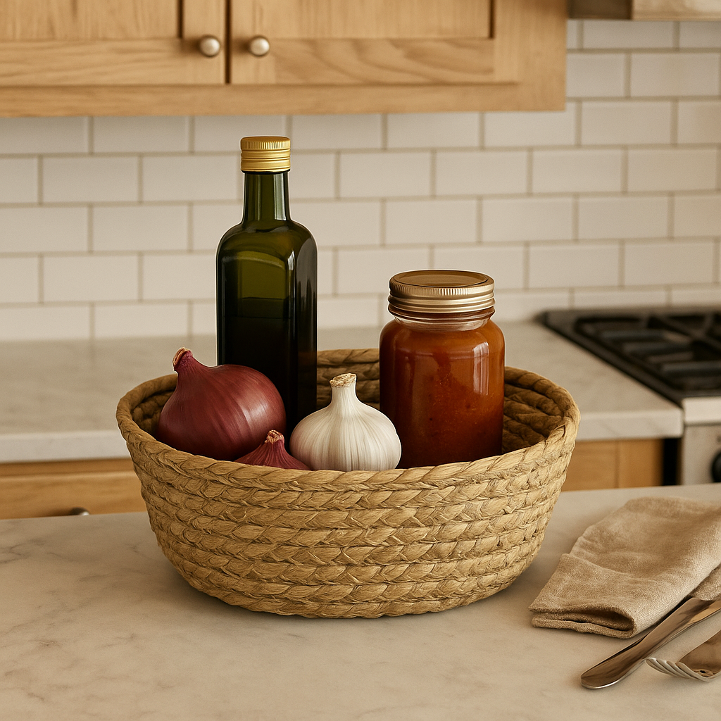 Cesta redonda de anea 🧺🌿