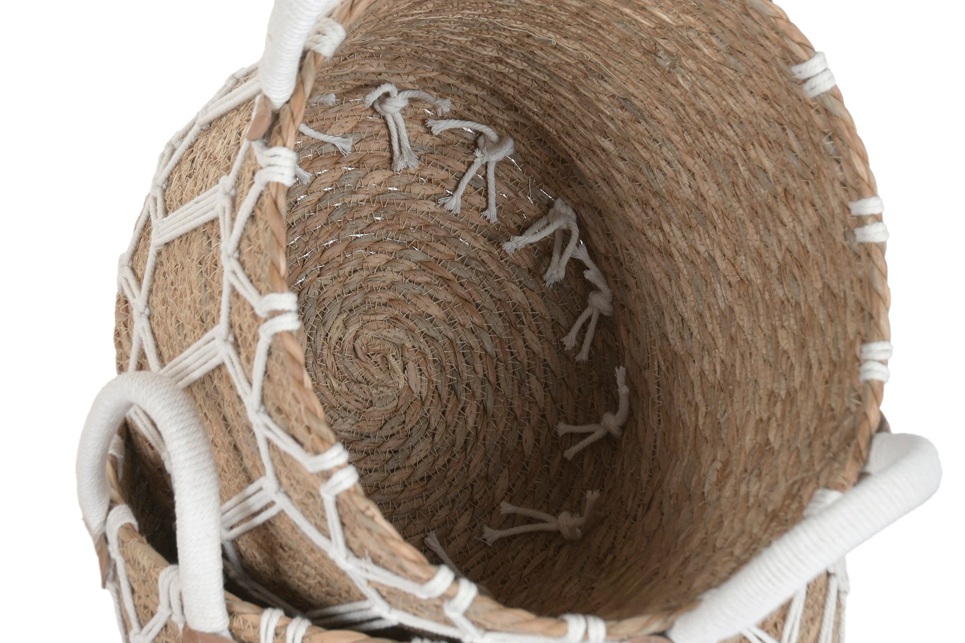 Cesta de Fibra Natural y Algodón