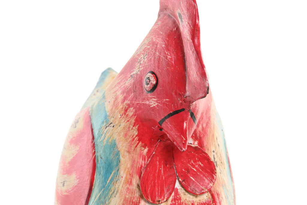 Figura Decorativa de Metal – Gallina Roja 🐓❤️