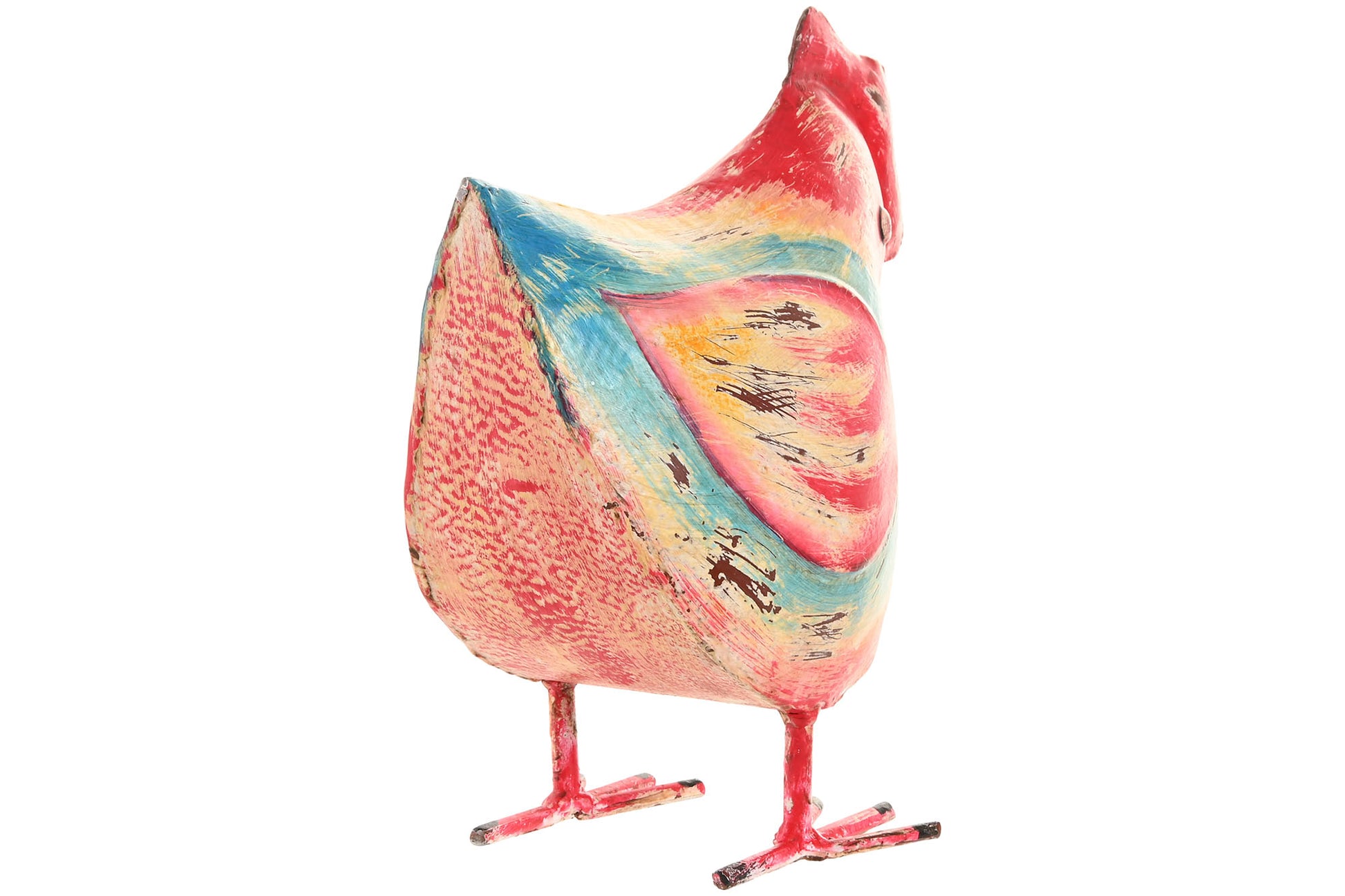 Figura Decorativa de Metal – Gallina Roja 🐓❤️