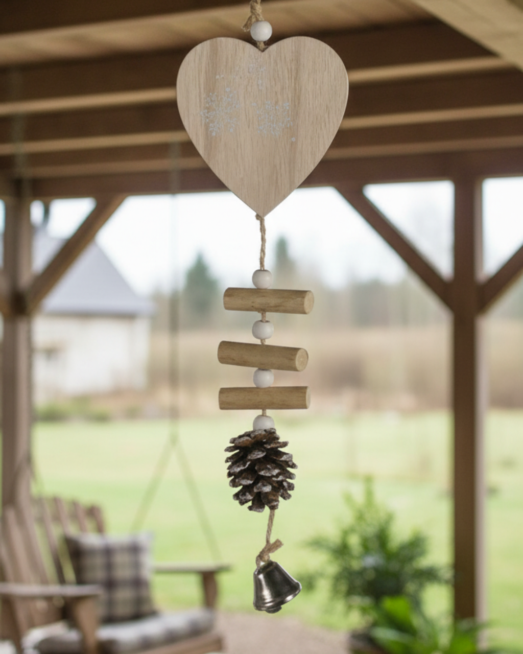 Colgante Corazón & Piña – Decoración Natural 🎄✨