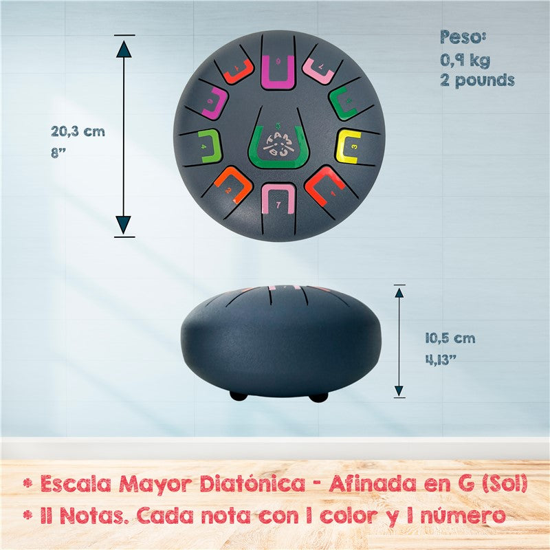 Tambú 8" 11notas - Blue grey