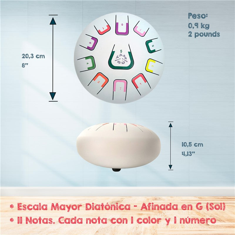 Tambú 8" 11 notas - Blanco mate