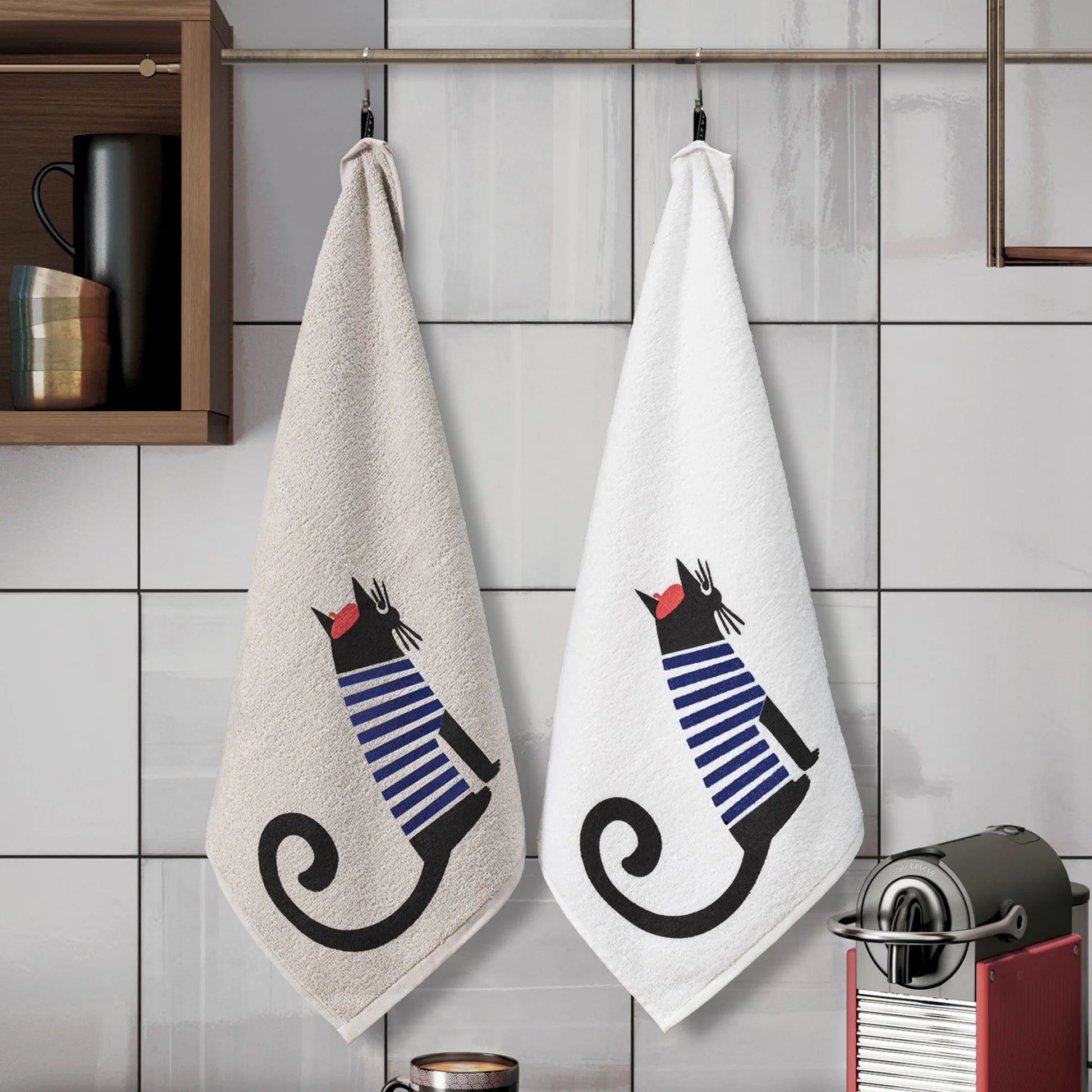 Perros y gatos paño de cocina