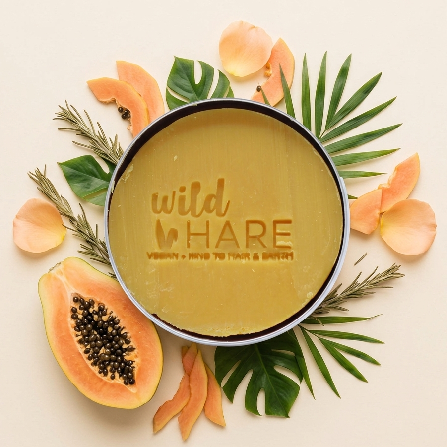 Champú Sólido Wild Hare – Papaya · Hidratación de Rizos 60 g