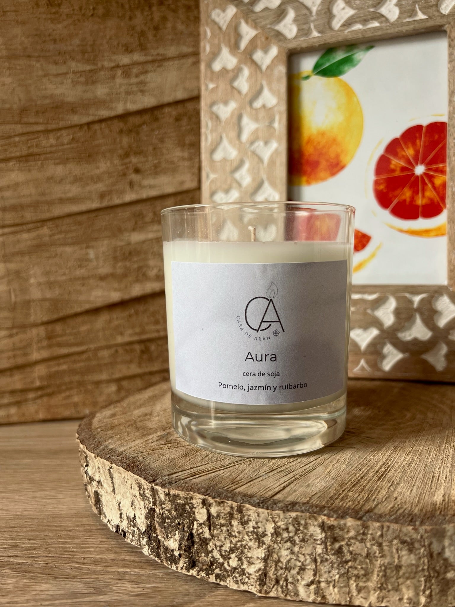 Vela “Aura” 🍊🌸✨