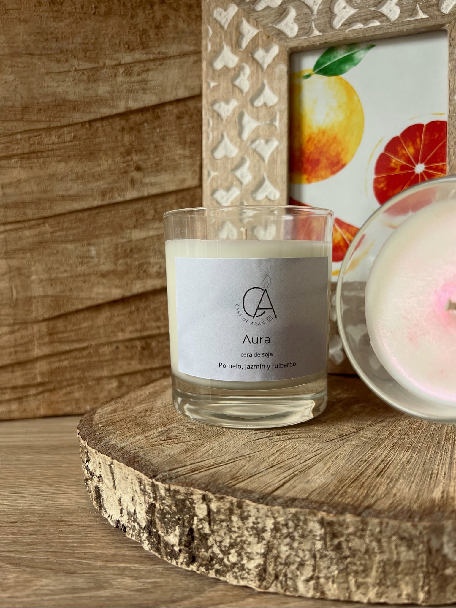 Vela “Aura” 🍊🌸✨