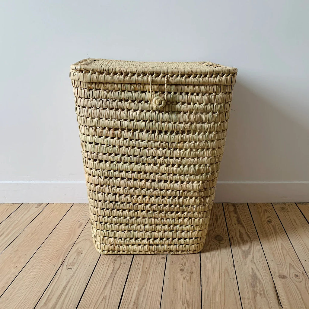 Cesta palma cuadrada con tapa