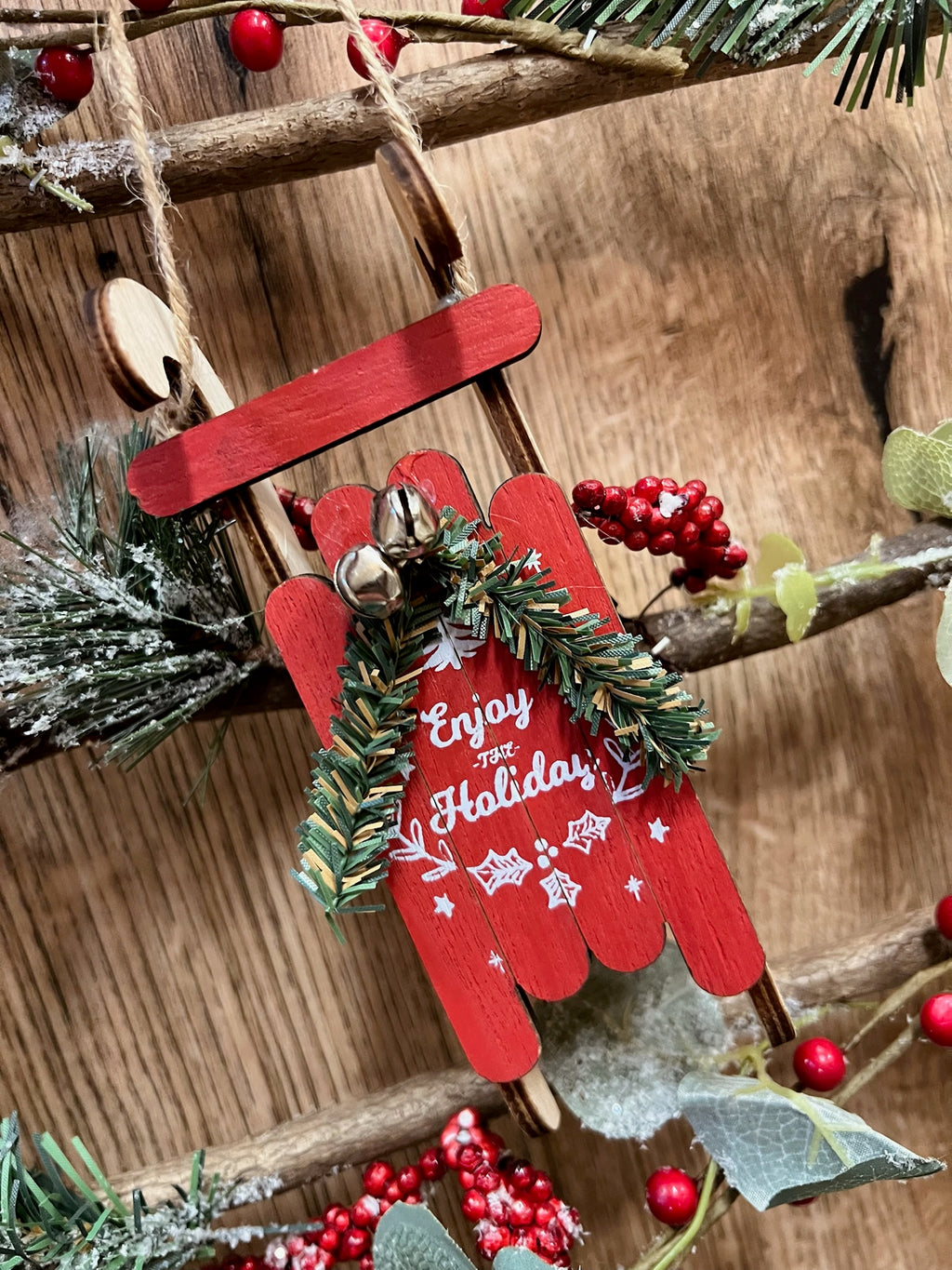 Trineo de Madera para Colgar