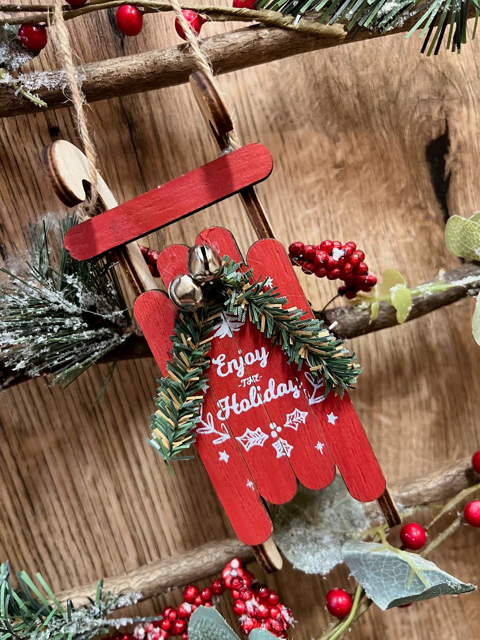 Trineo de Madera para Colgar