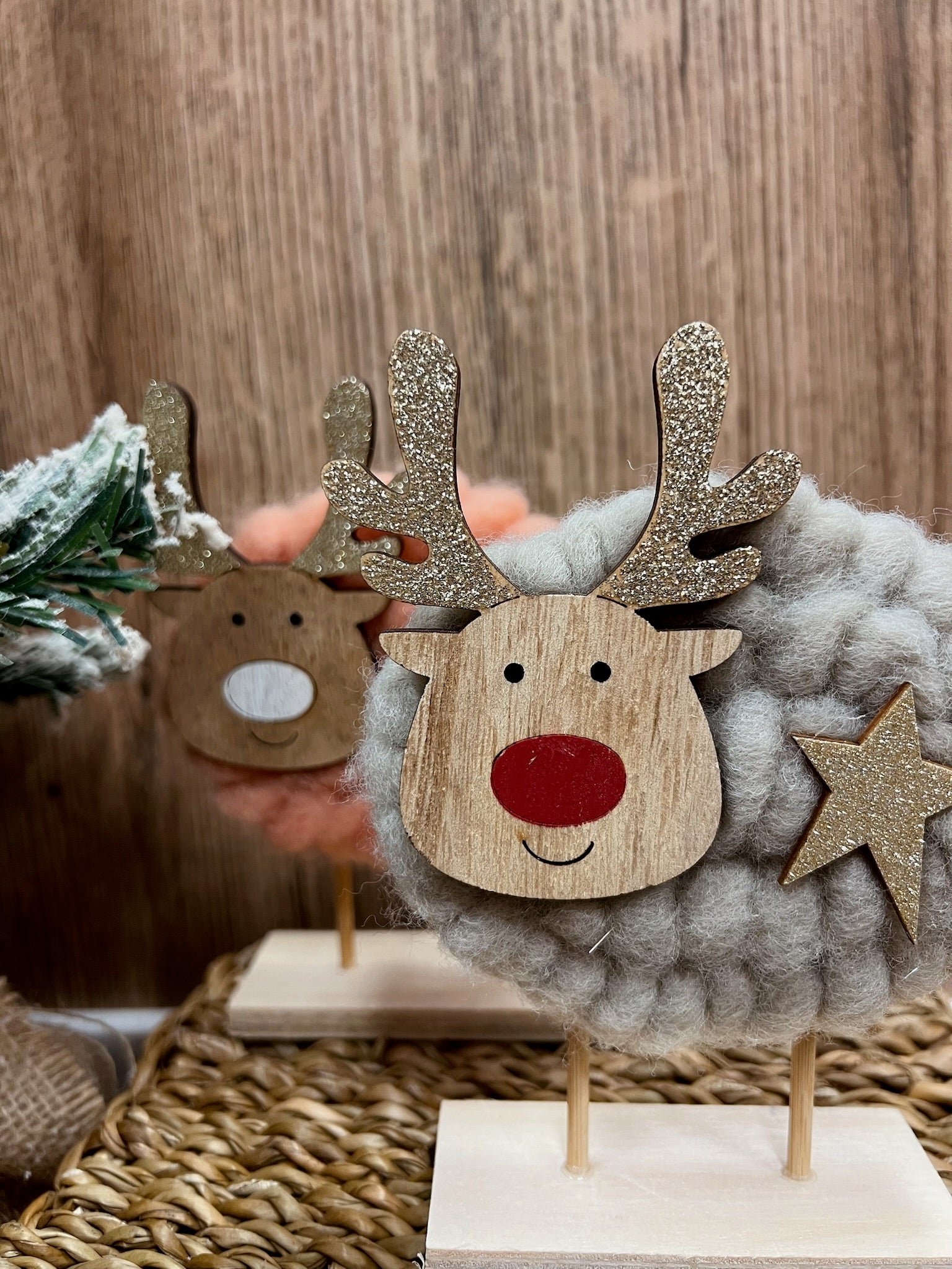 Decoración Reno de madera