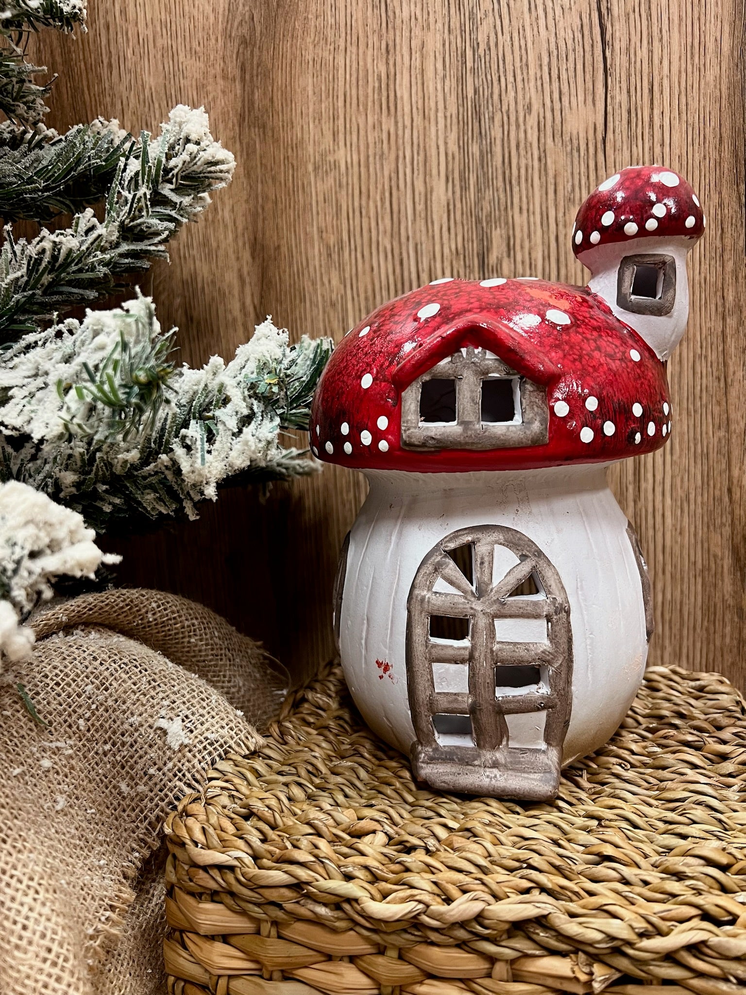 Luz de Té en Forma de Seta de Cerámica 🍄✨