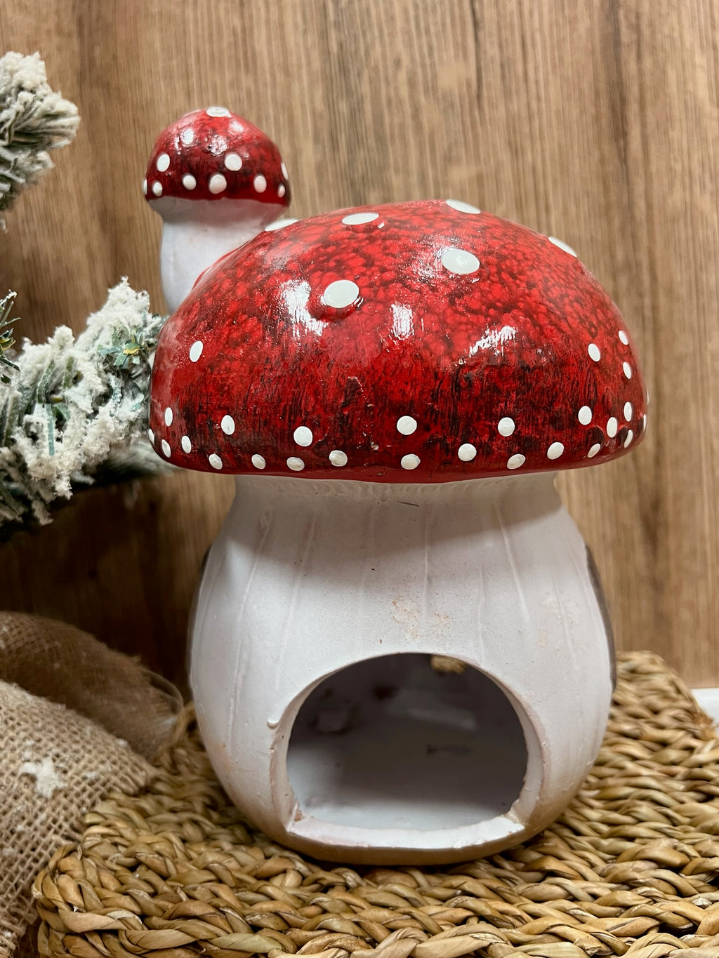 Luz de Té en Forma de Seta de Cerámica 🍄✨