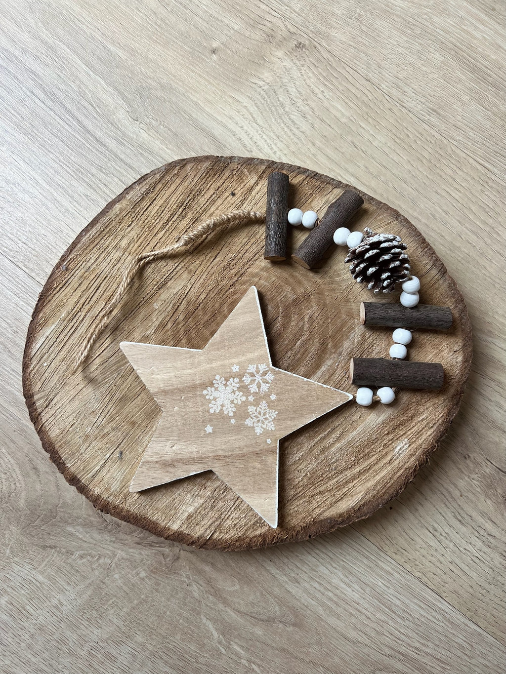 Colgante Corazón & Piña – Decoración Natural 🎄✨