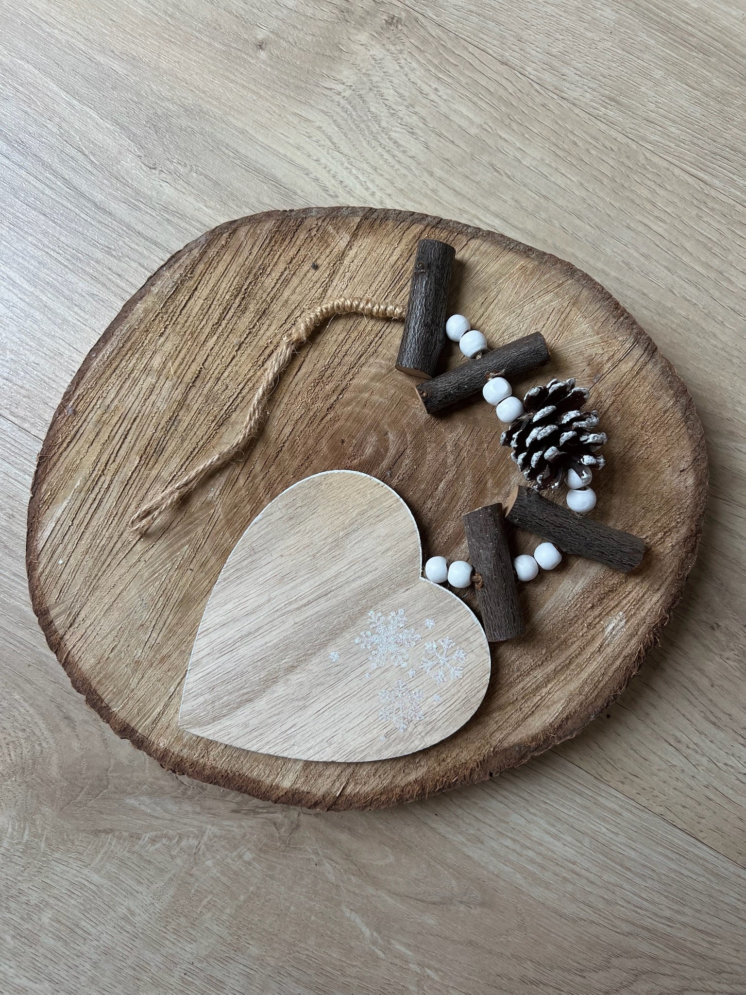 Colgante Corazón & Piña – Decoración Natural 🎄✨